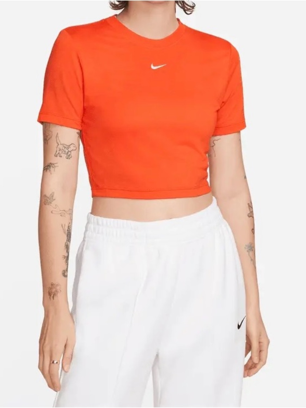 Nike Sportswear Essential Women's Slim Cropped T-Shirt FB2873-633 Picante Red XL
